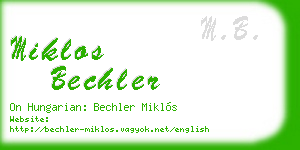 miklos bechler business card